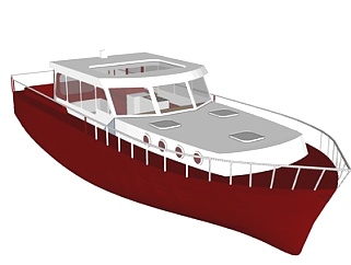 现代小型游艇su模型