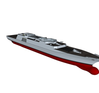 现代军舰su模型