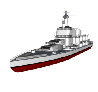 现代军舰su模型