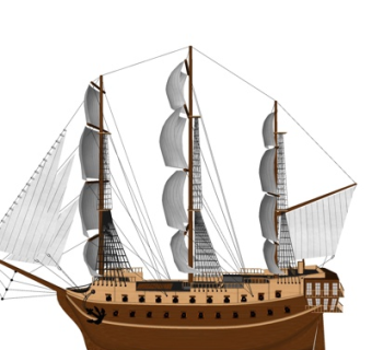 现代海盗船模型su模型