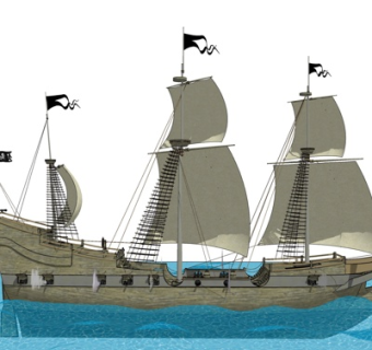 现代帆船su模型