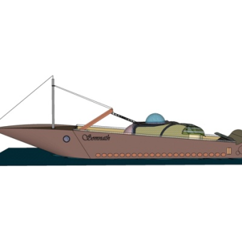 现代小型游艇su模型