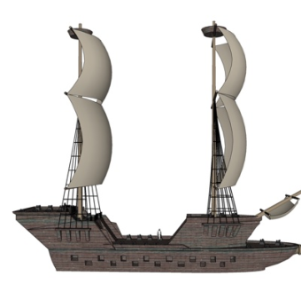 现代帆船su模型