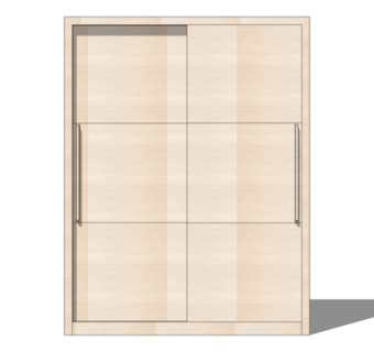 北欧实木衣柜su模型