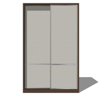 现代双开门衣柜su模型