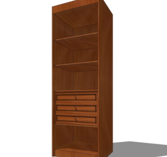 现代实木衣柜su模型