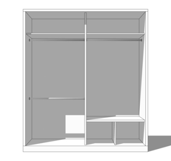 现代实木衣柜su模型