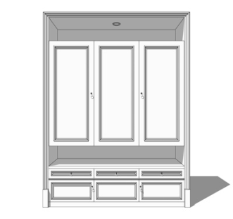 欧式实木衣柜su模型