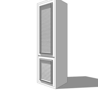 现代实木衣柜su模型