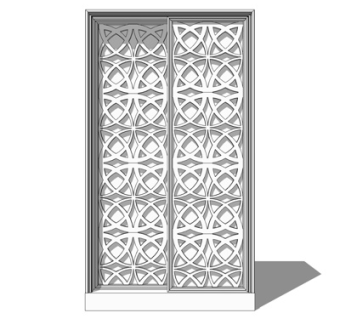 现代玻璃衣柜su模型