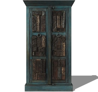 工业风玻璃衣柜su模型