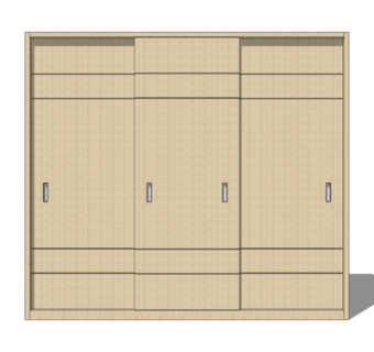 现代多开门衣柜su模型