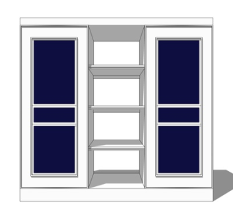 现代实木衣柜su模型