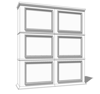 欧式实木衣柜su模型