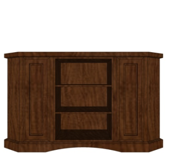 美式实木边柜su模型