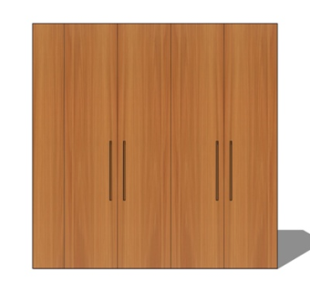 现代多开门衣柜su模型