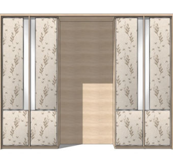 北欧原木衣柜su模型