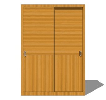 现代实木衣柜su模型