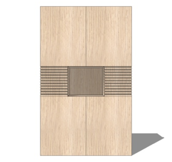 现代实木衣柜su模型