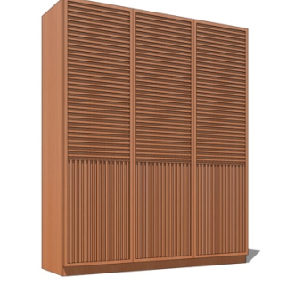 中式实木衣柜su模型