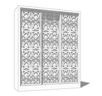 现代玻璃衣柜su模型