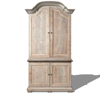 欧式实木衣柜su模型