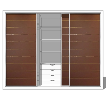 现代推拉门衣柜su模型