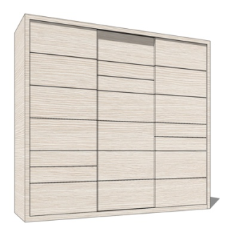 北欧原木衣柜su模型