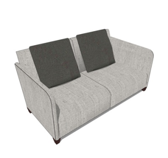 现代布艺双人沙发su模型