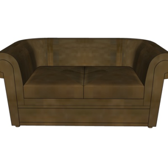欧式布艺双人沙发su模型