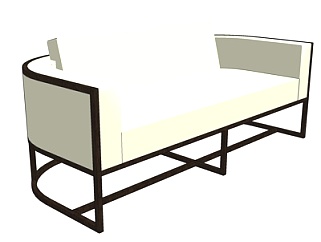 现代布艺双人沙发su模型