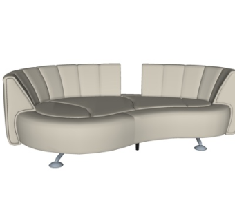 现代布艺双人沙发su模型