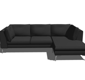 现代布艺转角沙发su模型