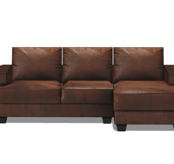 现代皮革多人沙发su模型