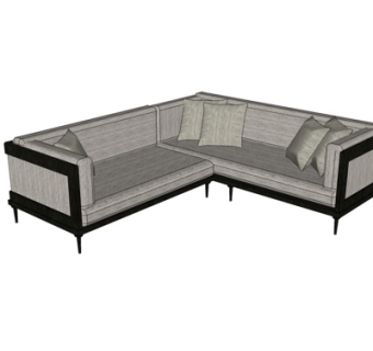 现代布艺转角沙发su模型