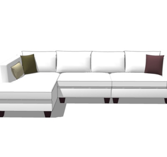 现代布艺转角沙发su模型