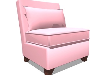 现代皮革休闲沙发su模型