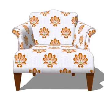 现代布艺单人沙发su模型