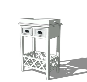 现代实木餐边柜su模型