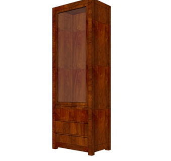 美式实木衣柜su模型