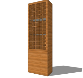 中式实木衣柜su模型