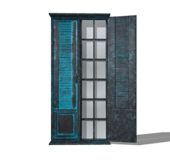 工业风双开门衣柜su模型