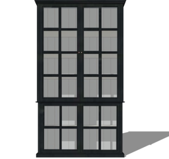 现代玻璃衣柜su模型