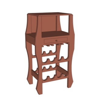 欧式实木餐边柜su模型