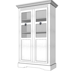 欧式双开门衣柜su模型