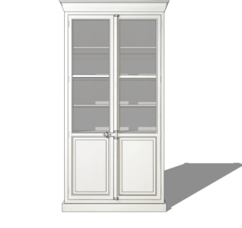 现代双开门衣柜su模型