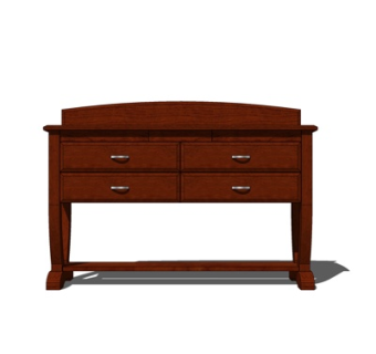 欧式实木边柜su模型