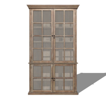 现代轻奢玻璃衣柜su模型