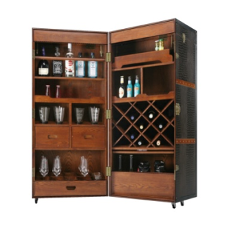 美式实木酒柜su模型