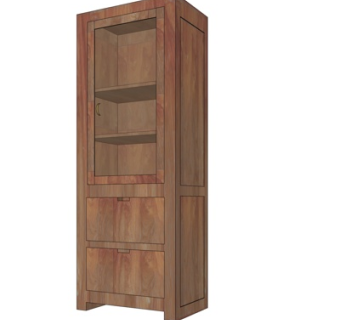 现代实木酒柜su模型